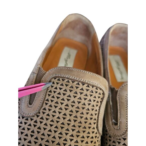 Mezlan Suede Puerto Cut Out Natural Beige Preppy Academia Loafers 9.5 EUC main image 9